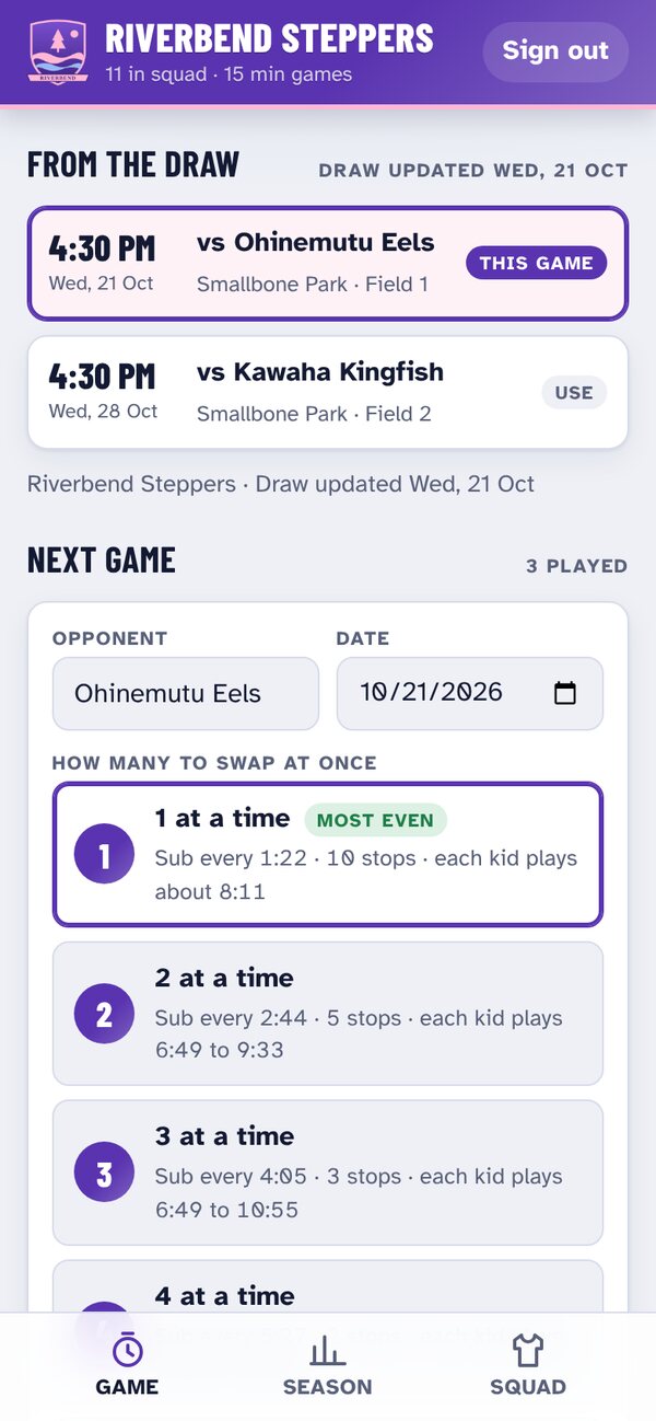 The next game filled in from the club draw